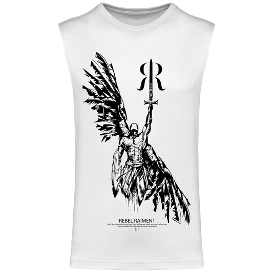 T-Shirt senza maniche Uomo White | Rebel Raiment