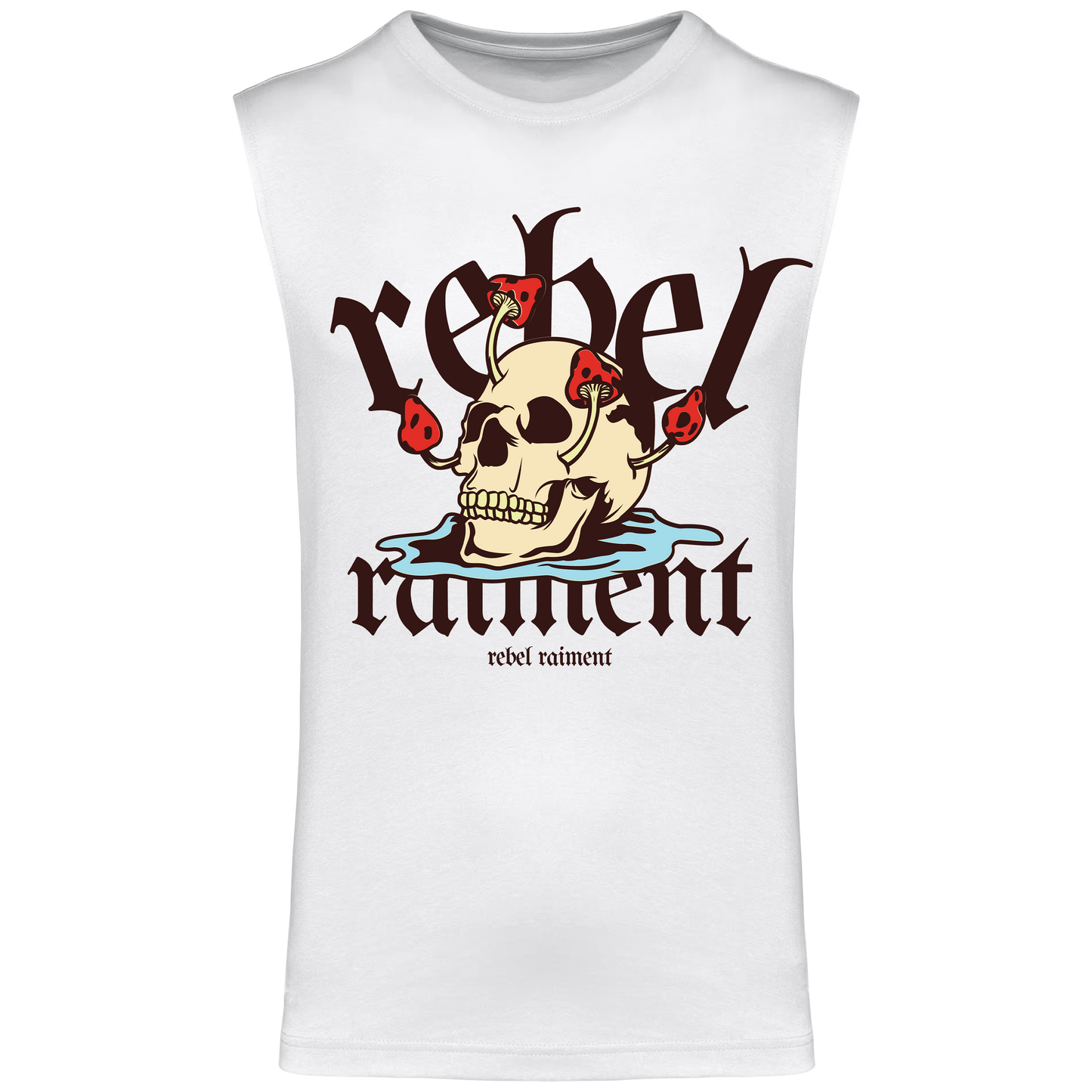 T-Shirt senza maniche Uomo White | Rebel Raiment