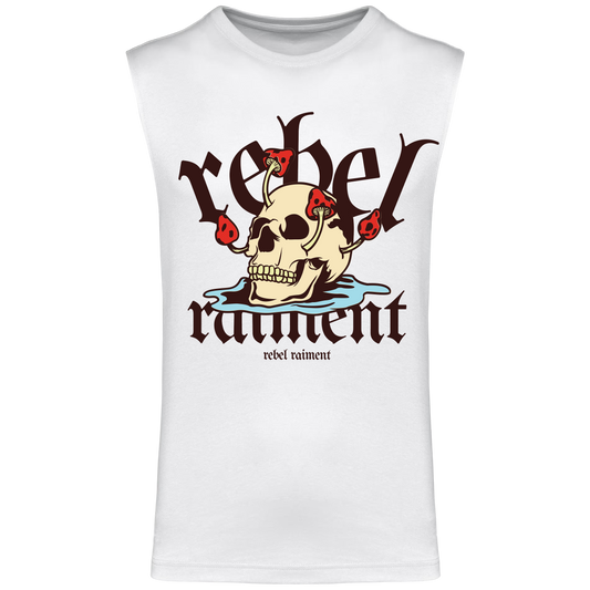 T-Shirt senza maniche Uomo White | Rebel Raiment